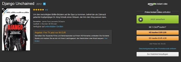 So sieht's aus: Amazon Instant Video