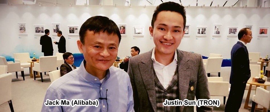 Jack Ma (Alibaba) und Justin Sun (TRON)